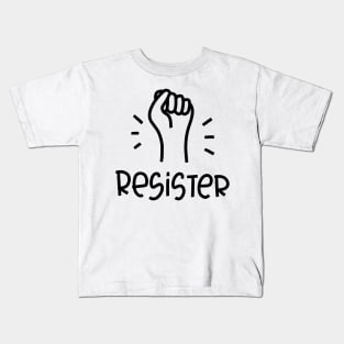 Resister Raised Fist Protest black & white design Kids T-Shirt